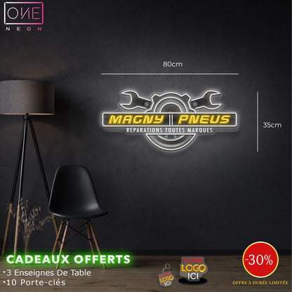 MAGNY PNEUS | Enseigne LED Néon