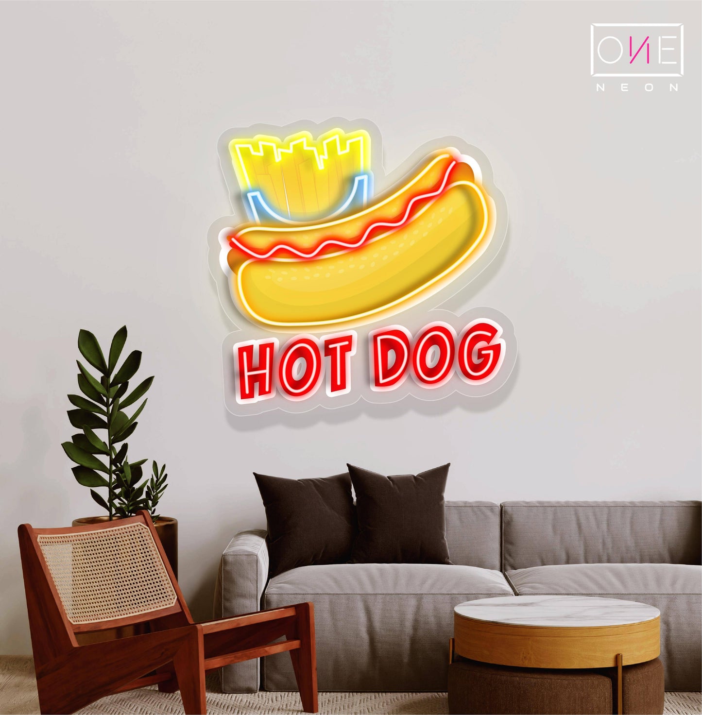 Enseigne néon LED Motif Hot Dog