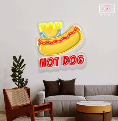 Enseigne néon LED Motif Hot Dog