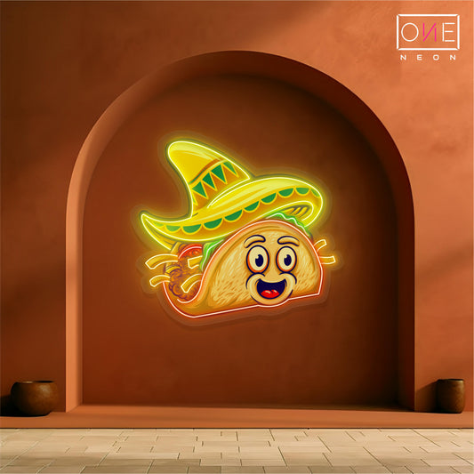 Enseigne néon LED Tacos Mignons et Délicieux
