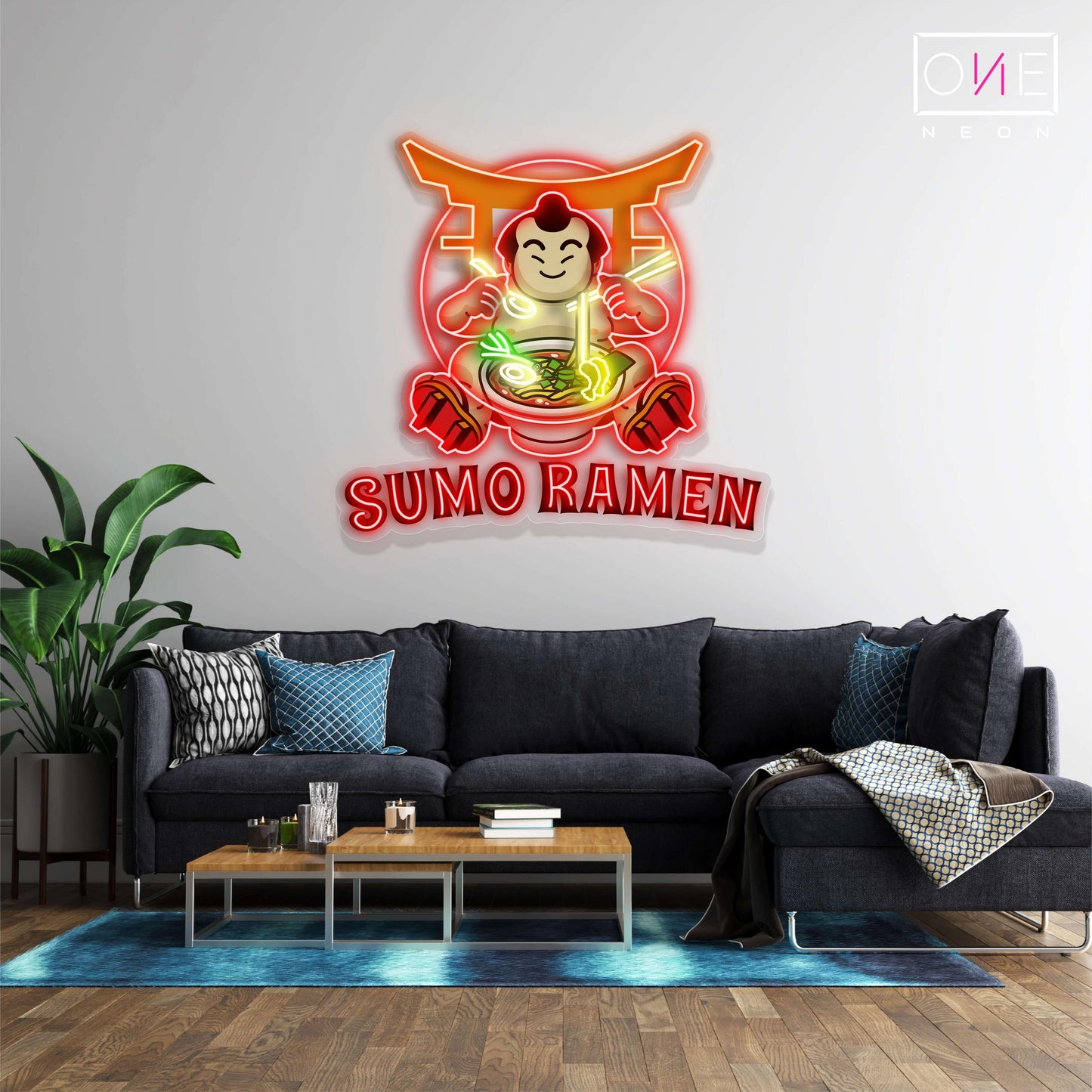Enseigne néon LED décorative Sumo Ramen