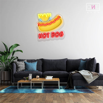 Enseigne néon LED Motif Hot Dog