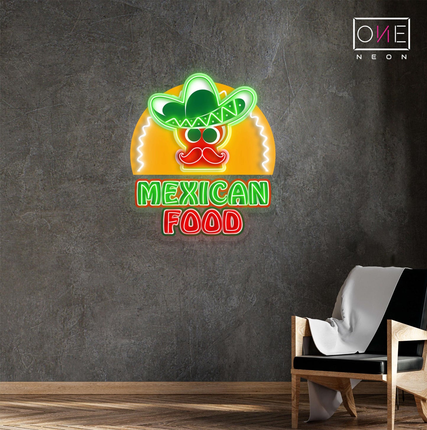 Enseigne lumineuse LED néon Œuvre d'art cuisine mexicaine