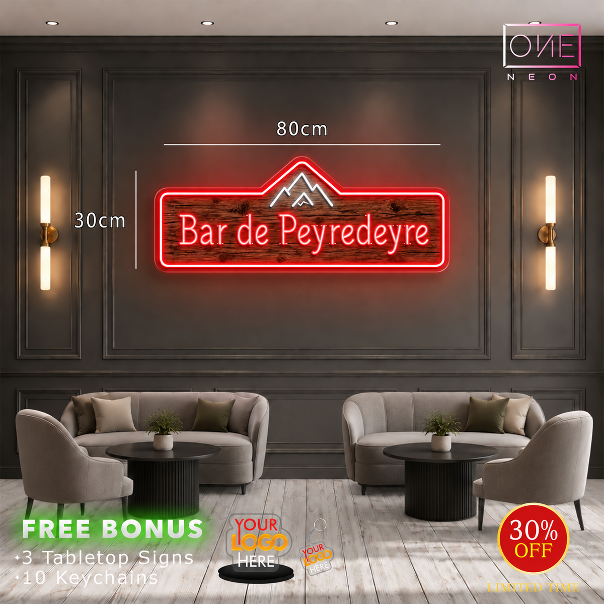 Bar de Peyredeyre | Enseigne LED Néon Étanche