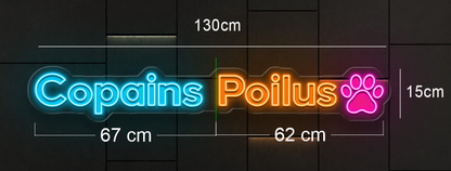 Copains Poilus | Enseigne LED Néon