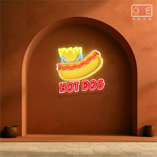 Enseigne néon LED Motif Hot Dog