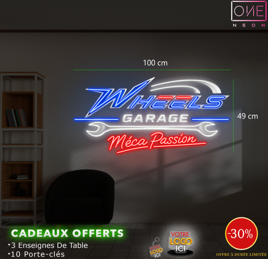 WHEELS GARAGE | Enseigne LED Néon