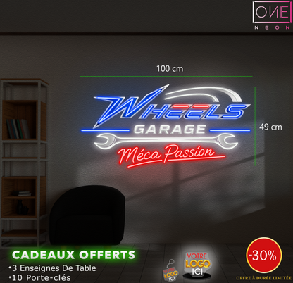 WHEELS GARAGE | Enseigne LED Néon