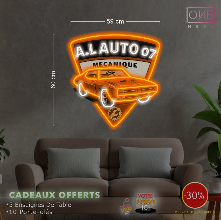 A.LAUTO MECANIQUE| Enseigne LED Néon