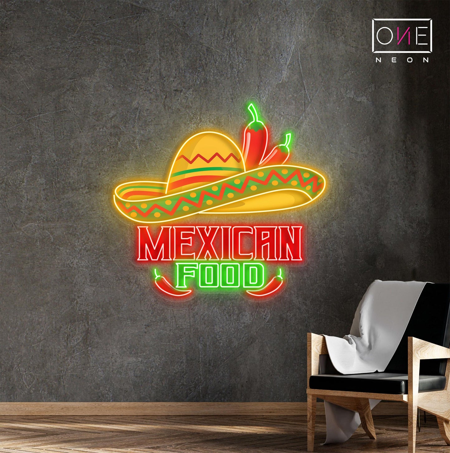 Enseigne lumineuse LED néon Œuvre d'art cuisine mexicaine