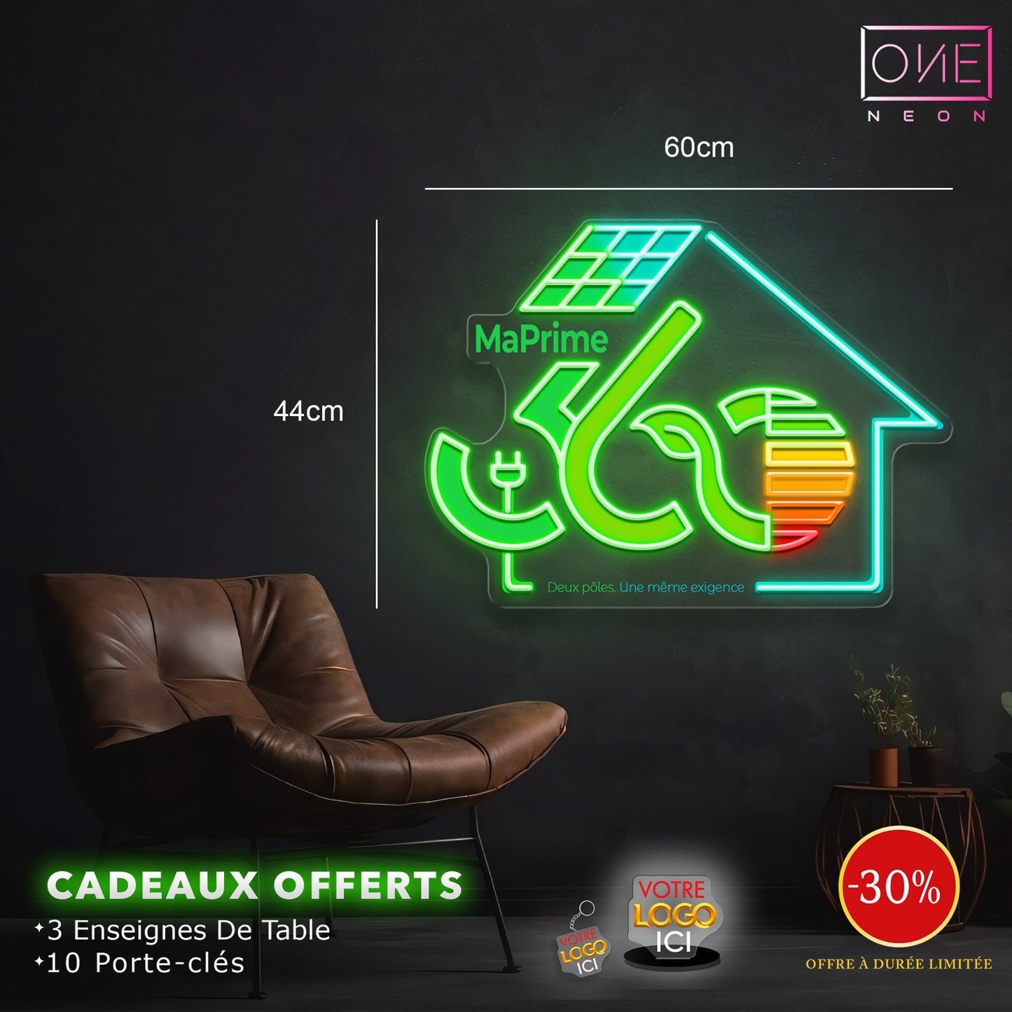 Ma Prime 360 et Portrait Personalisé | 2 Enseignes LED Néon