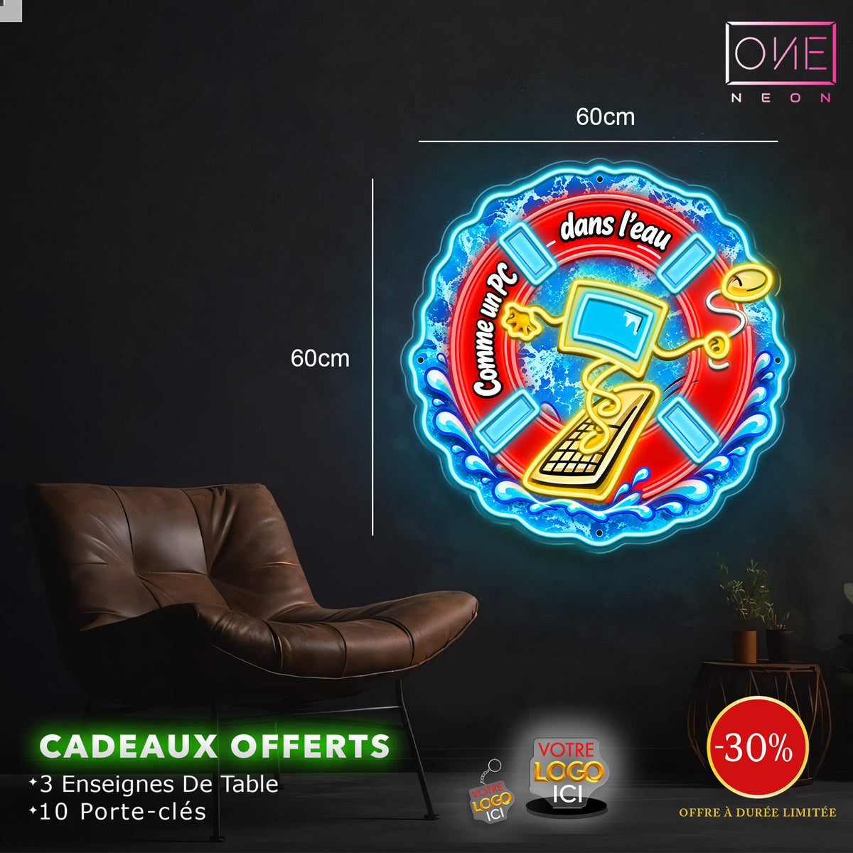 Comme un PC dans l'eau | Enseigne LED Néon