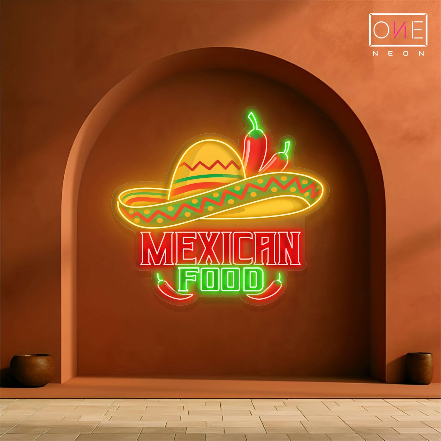 Enseigne lumineuse LED néon Œuvre d'art cuisine mexicaine