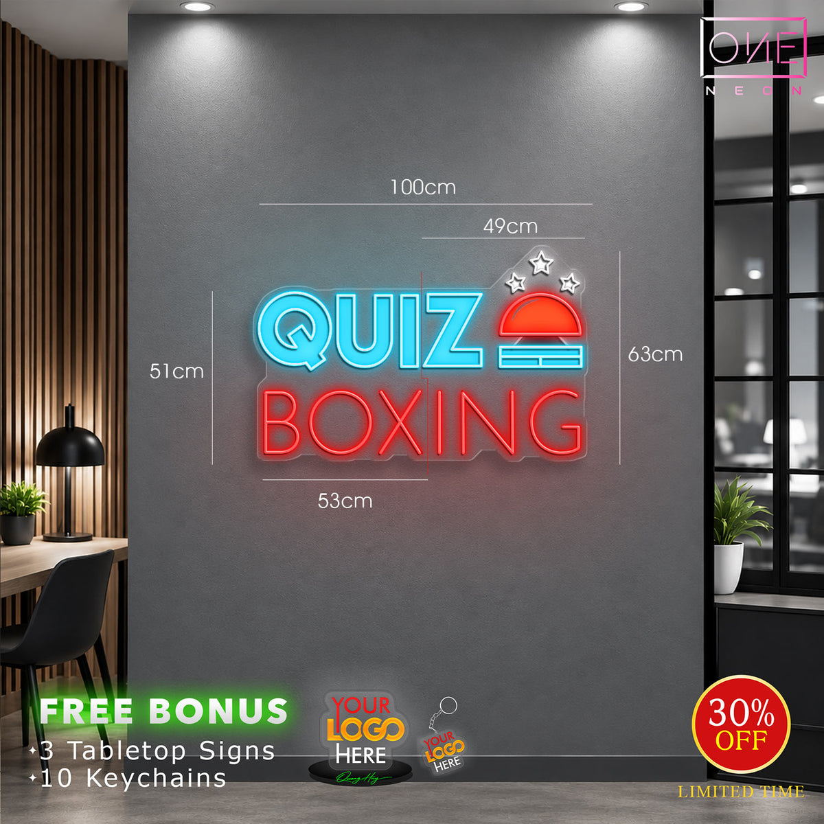 QUIZ BOXING | Enseigne LED Néon
