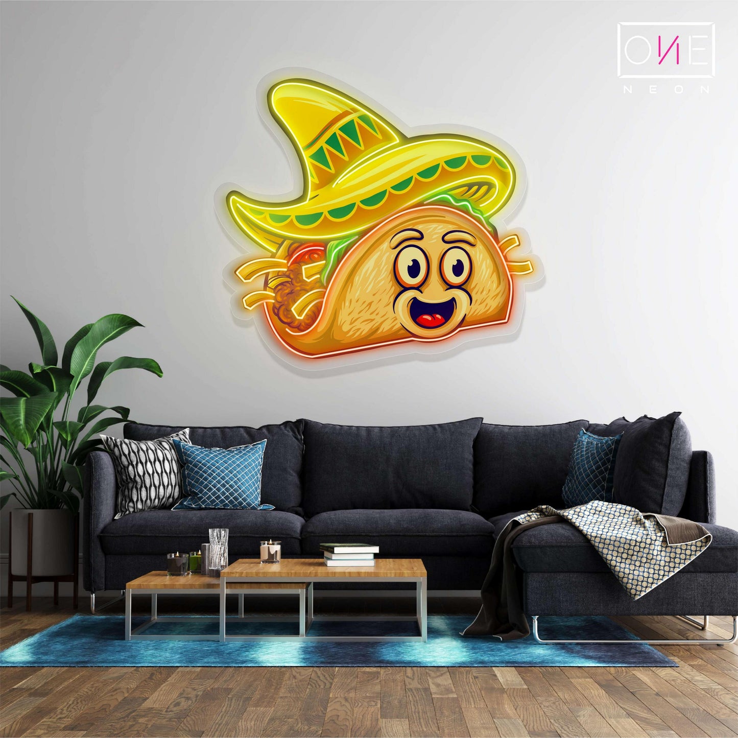 Enseigne néon LED Tacos Mignons et Délicieux