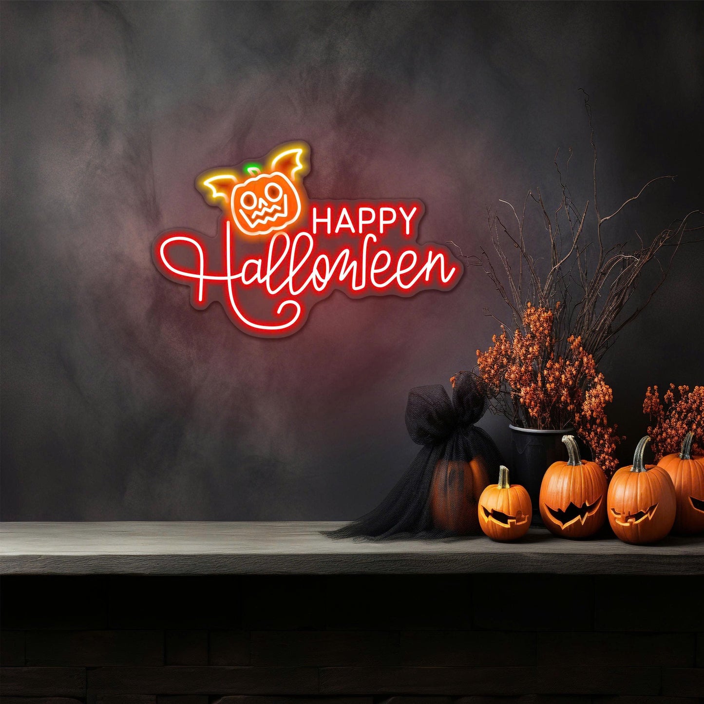 Enseigne néon LED Joyeux Halloween