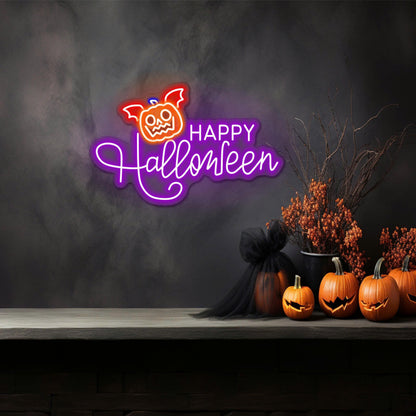 Enseigne néon LED Joyeux Halloween