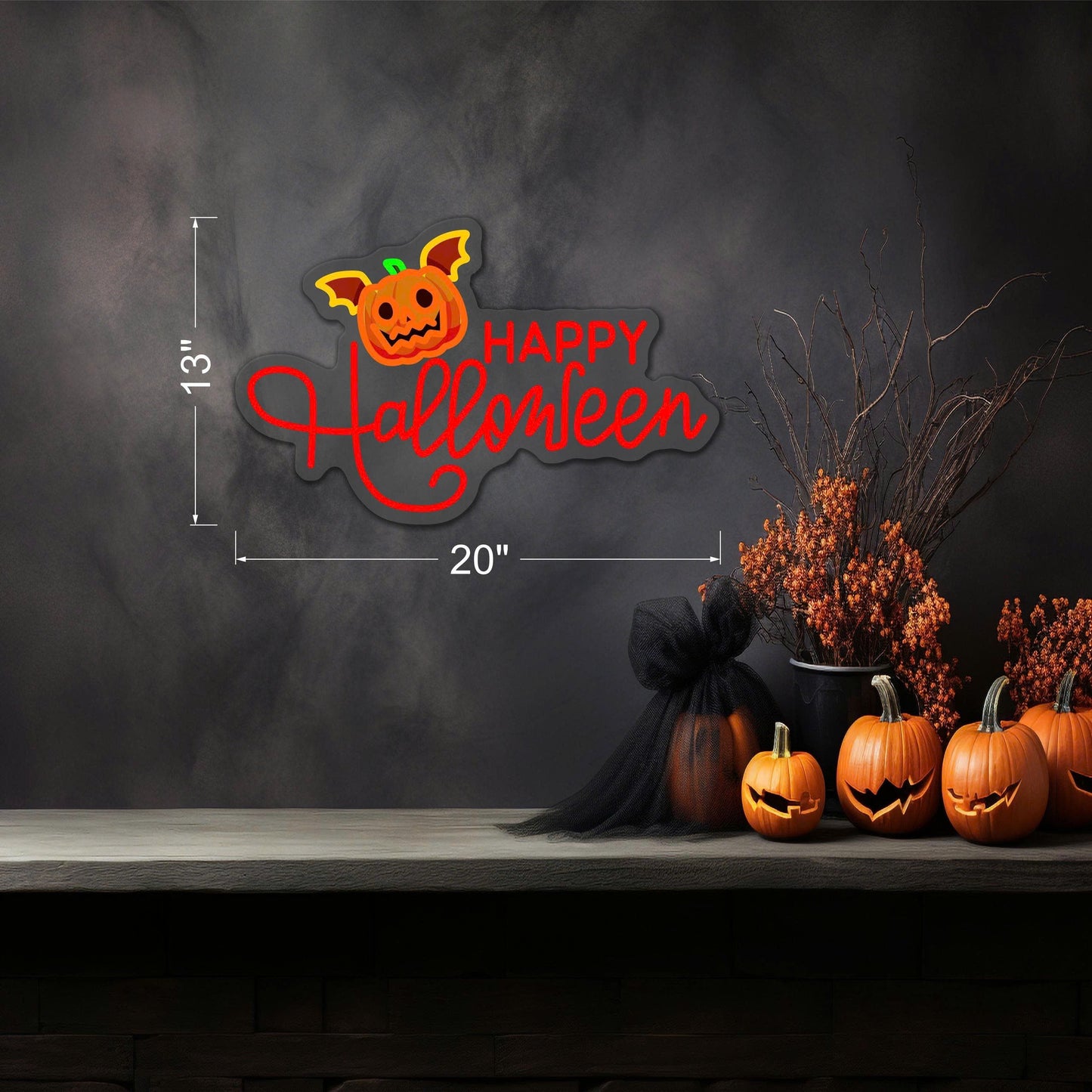 Enseigne néon LED Joyeux Halloween
