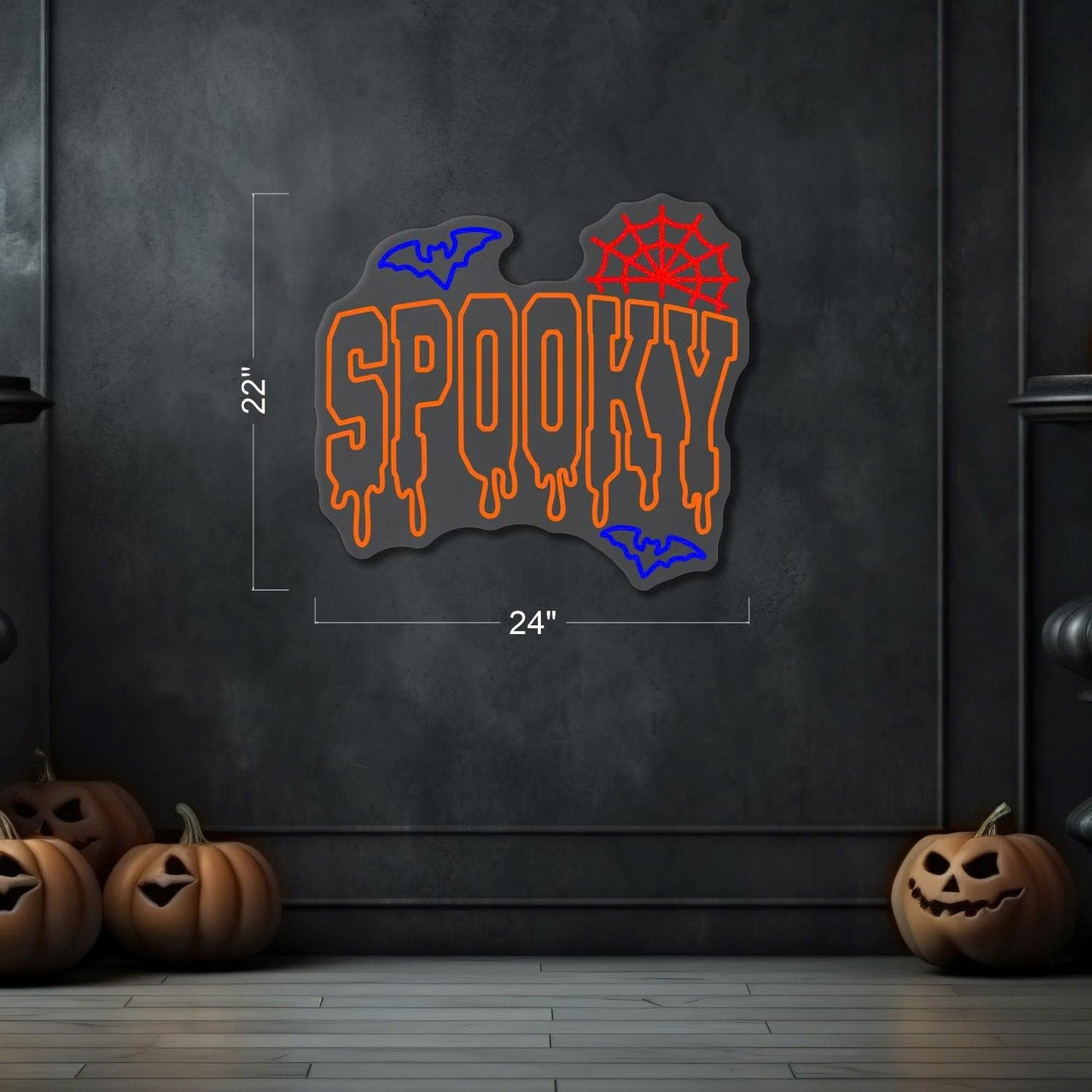 Enseigne néon LED Halloween effrayante